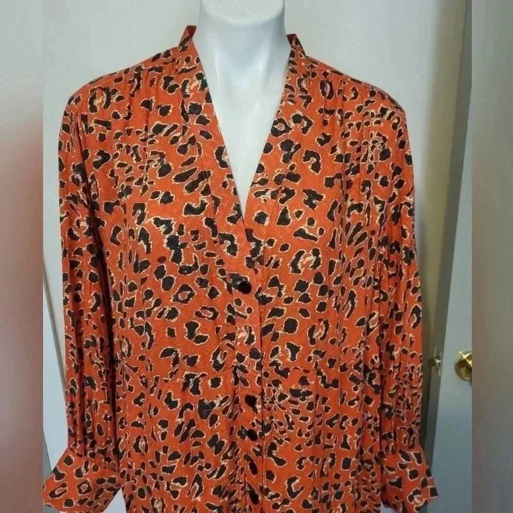 Free People Cest Moi Maxi Animal Print Top/Duster(XS)NWT